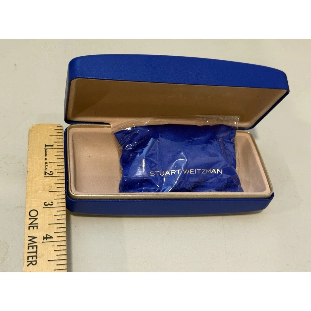 Stuart Weitzman Hard Royal Blue Eyeglasses Sun Case Box W/ Microfiber Cloth